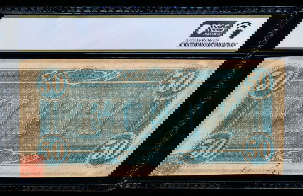 1864 $50 T-66 Confederate PCGS 63 - 2