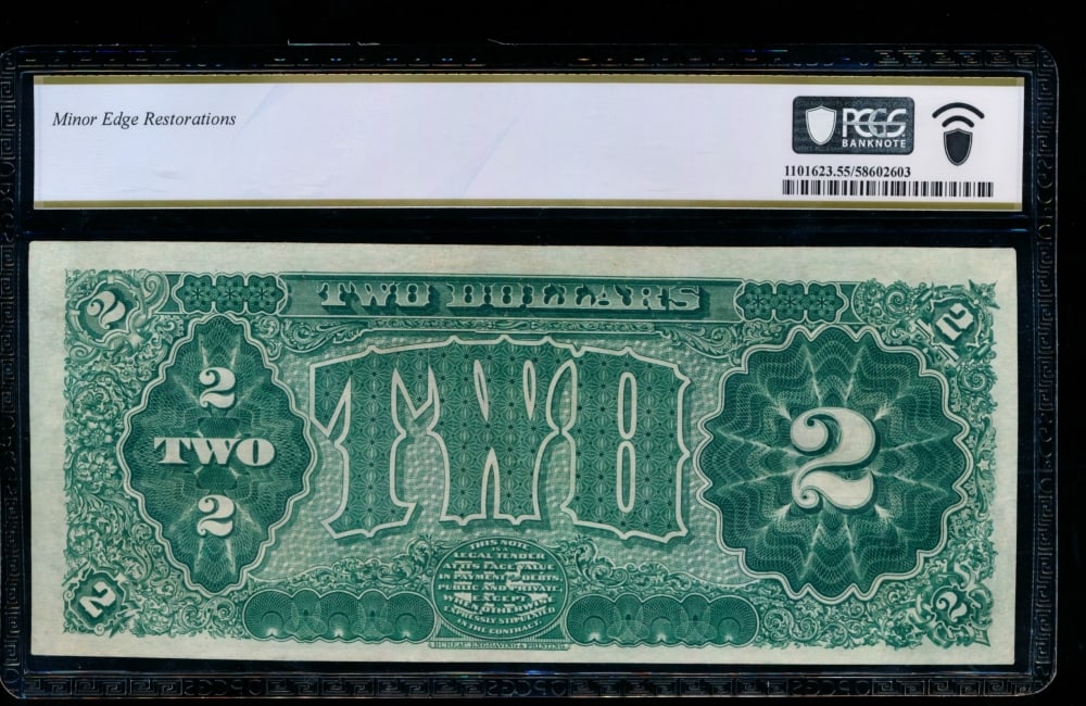 1890 $2 Treasury Note PMG 55 - 2