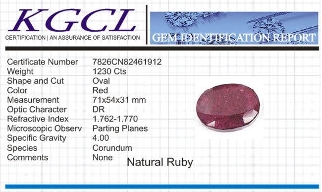 Huge Museum Size 1230 Ct Certified Natural Oval Cut Red Ruby Solitaire - 7