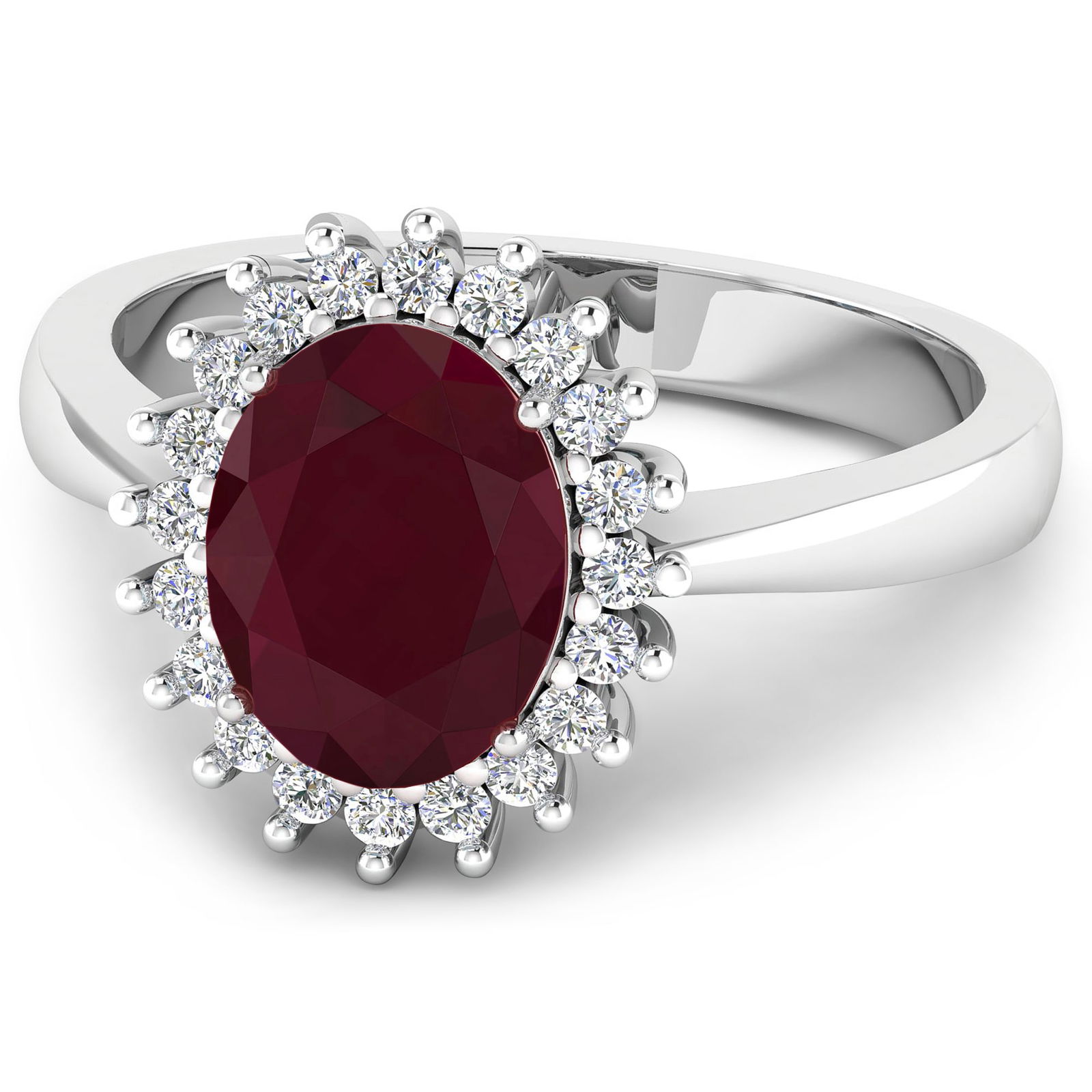 14KT White Gold 1.50ct Ruby and Diamond Ring - 2