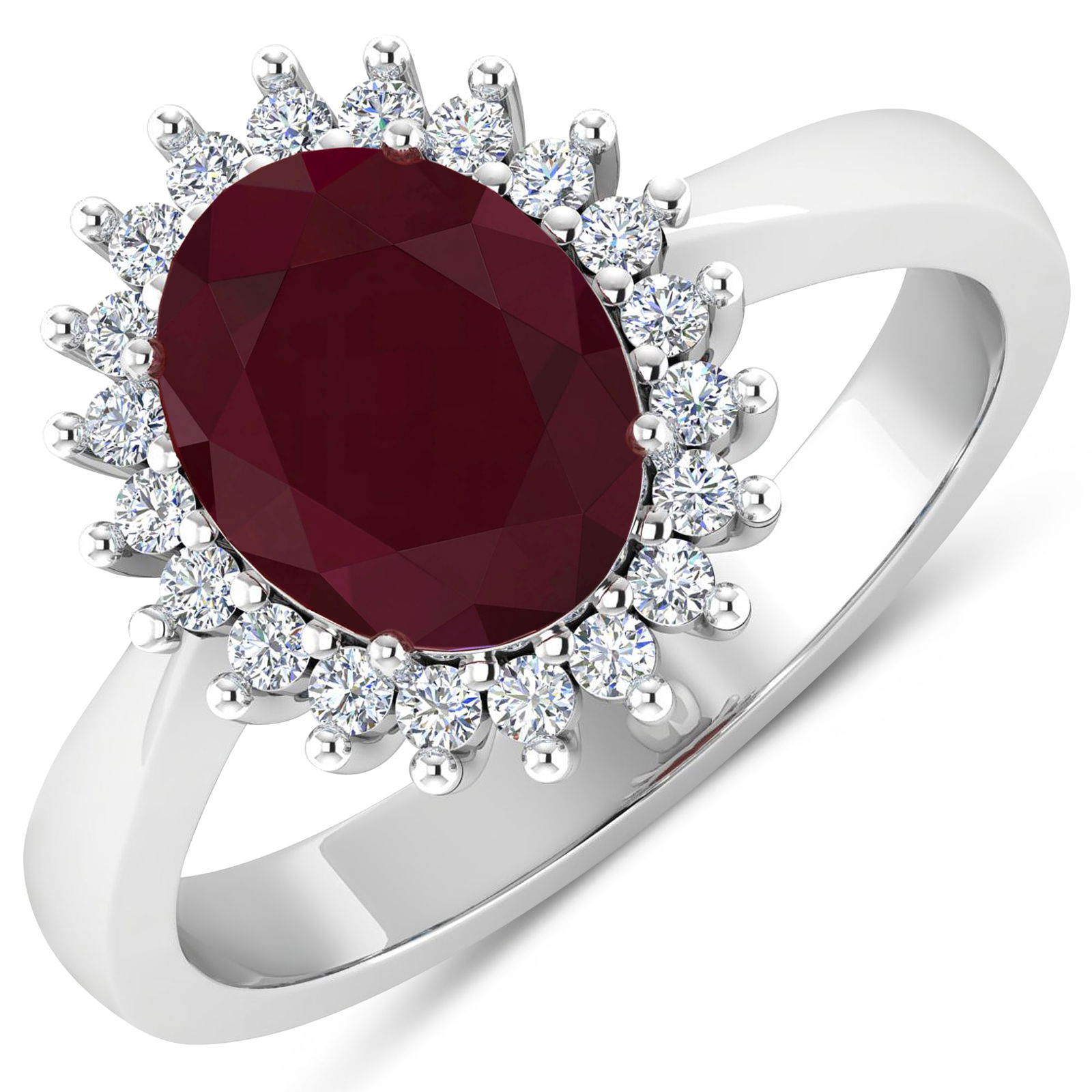 14KT White Gold 1.50ct Ruby and Diamond Ring - 3