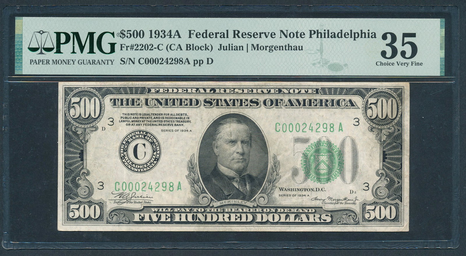 1934A $500 Philadelphia FRN PMG 35 (1 of 2)