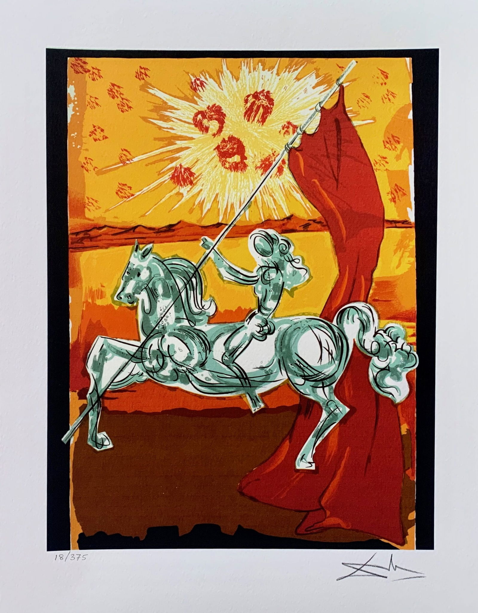 Salvador Dali WILFRED OF IVANHOE Facsimile Signed Limited Edition Giclee: This is a limited edition giclee titled WILFRED OF IVANHOE by Salvador Dali. This piece is facsimile signed on the lower right. Pencil numbered from an edition of 375. Paper measures 17 inches x 12 in