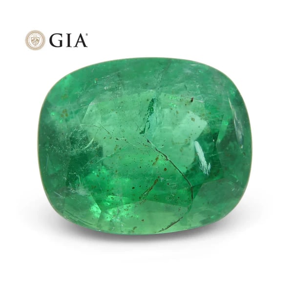 Dazzling 5.03 Ct GIA Certified Natural Emerald: Stunning 5.03 Ct Green Emerald is a cushion brilliant cut measuring 11.86 x 9.76 x 6.77 mm. Displays a gorgeous hue and is ready to mount. You do not want to miss this one! Please see the certificatio