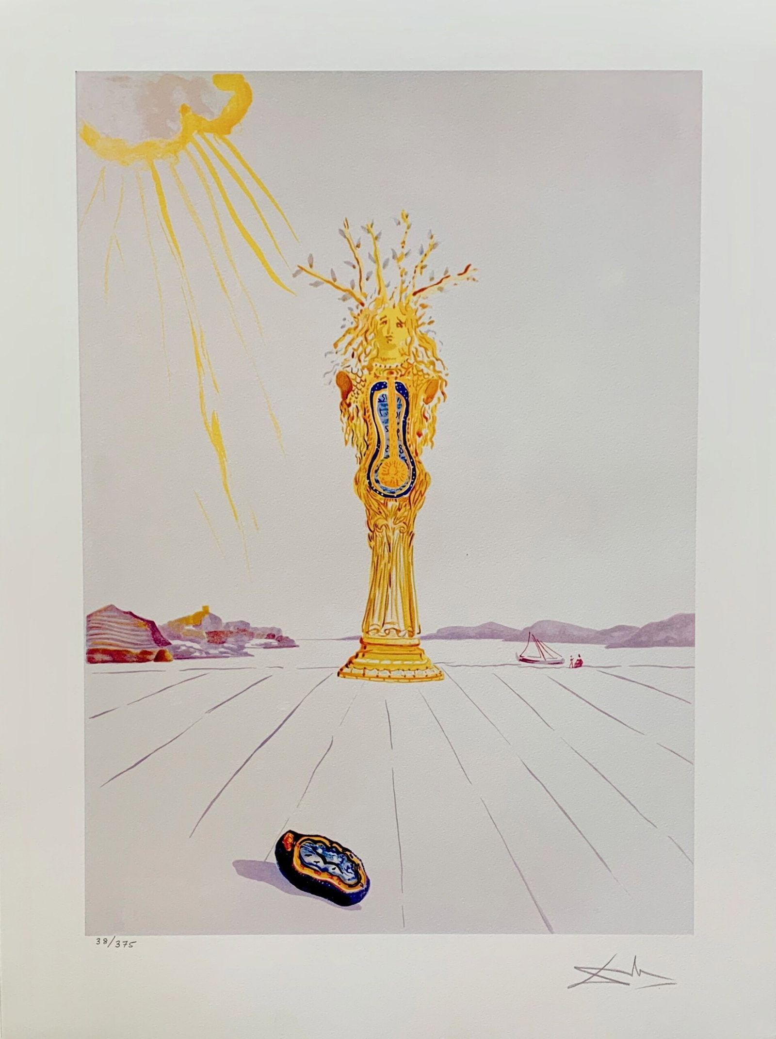 Salvador Dali BAROMETER WOMAN Facsimile Signed & Numbered Giclee: This is a limited edition giclee titled Barometer Woman by Salvador Dali. This piece is facsimile signed on the lower right. Pencil numbered from an edition of 375. Paper measures 24 inches x 18 inche