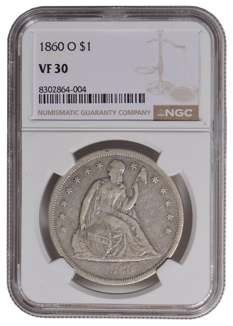 1860-O Seated Liberty Dollar NGC VF30 (1 of 2)