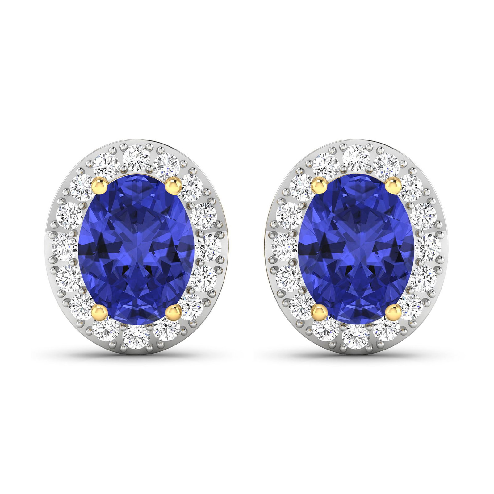 14KT Yellow Gold 2.18ctw Tanzanite and Diamond Earrings (1 of 4)