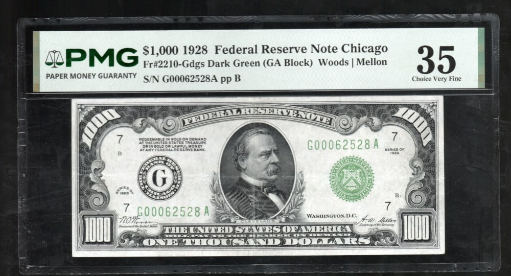 1928 $1000 Chicago FRN PMG 35 (1 of 2)