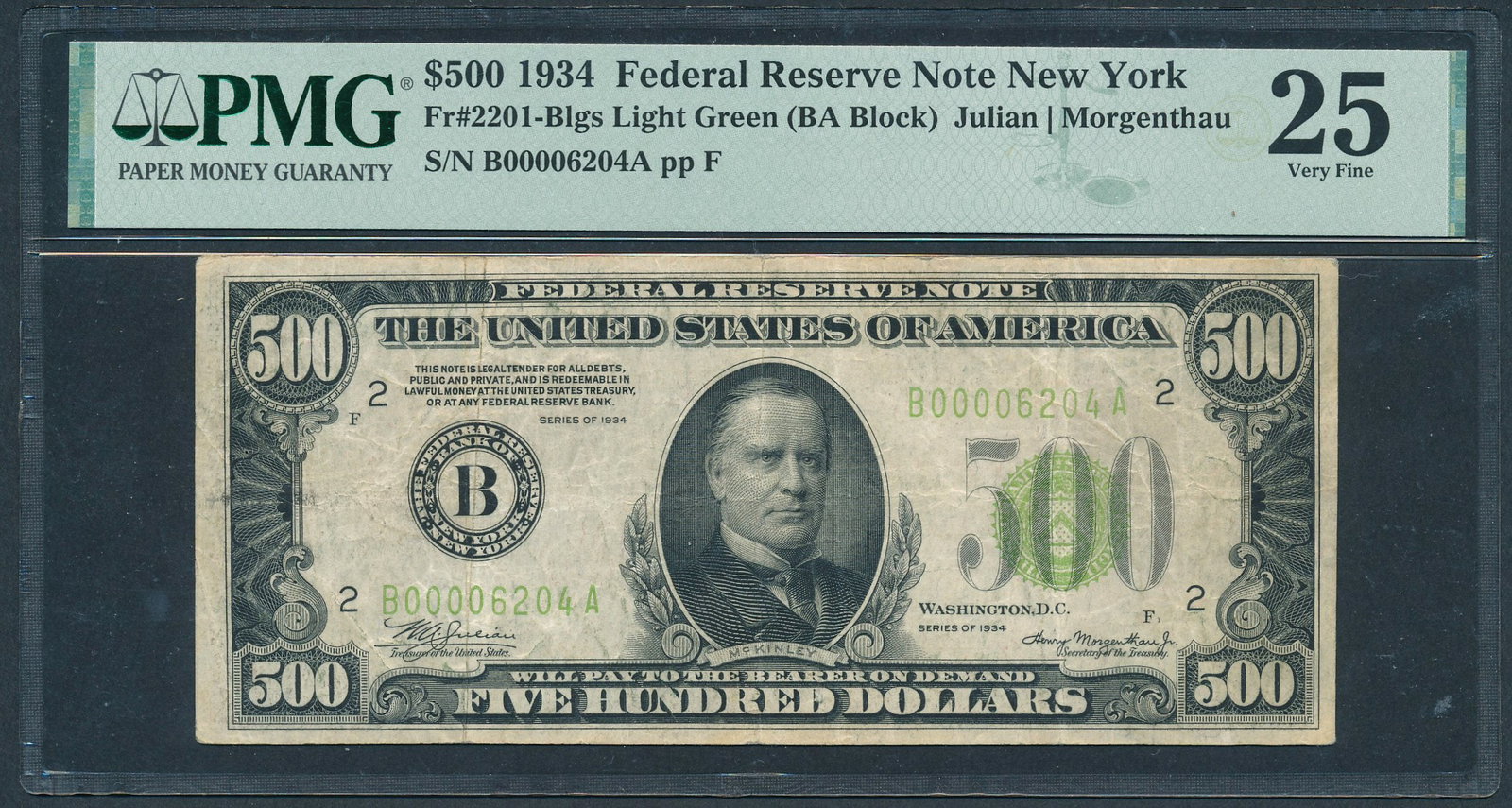 1934 $500 New York FRN PMG 25 (1 of 2)
