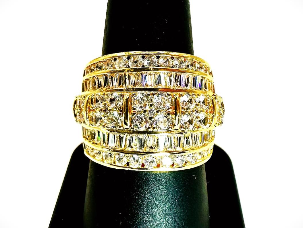 Gorgeous 14 Kt Gold Plate 5.75 Cttw. Lab Simulated Diamond Ring (1 of 8)