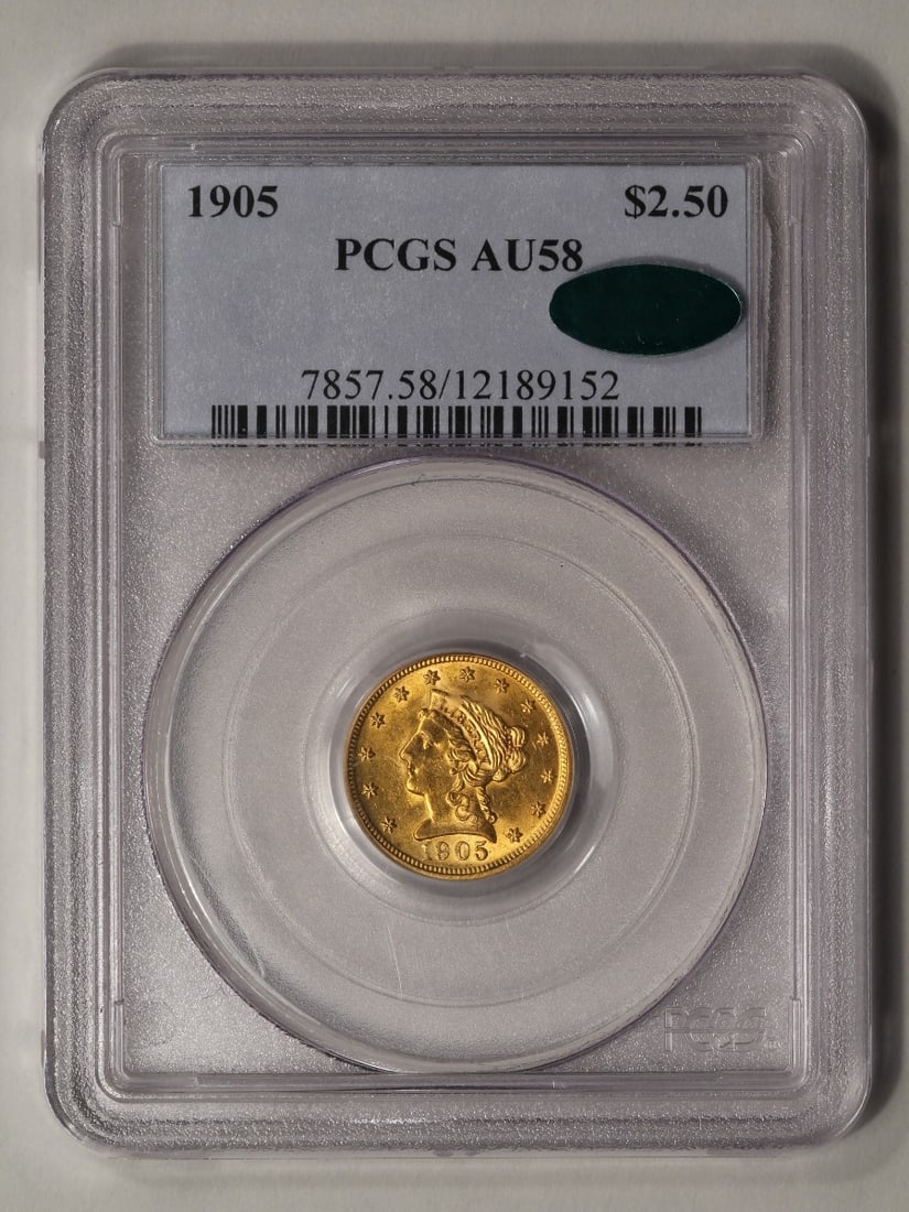 1905 $2.5 Liberty Head Quarter Eagle Gold Coin PCGS AU58 (1 of 2)