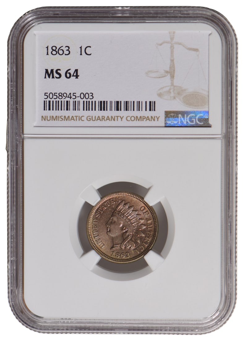 1863 Indian Cent NGC MS64 (1 of 2)