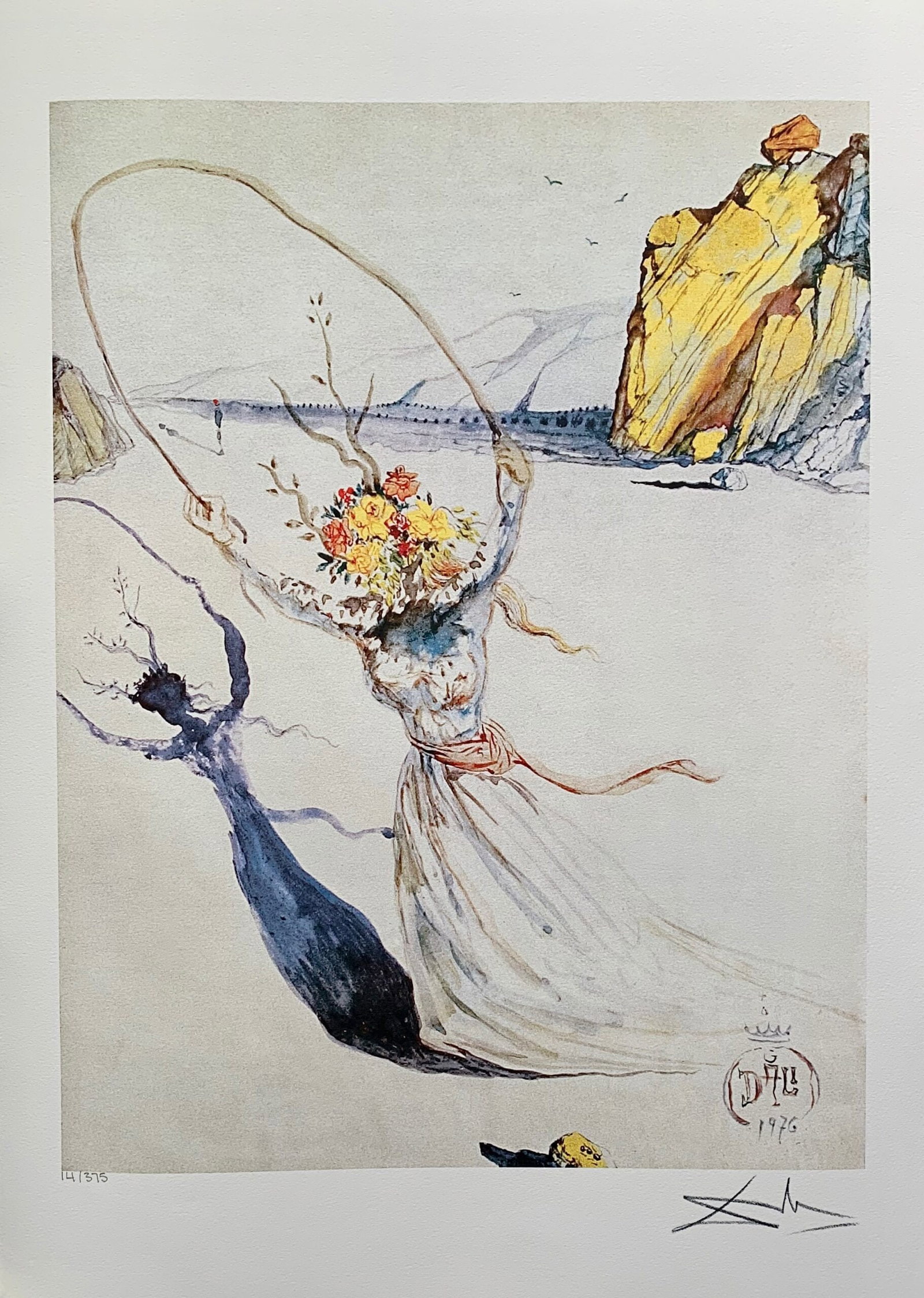 Salvador Dali TRANSCENDENT PASSAGE Facsimile Signed Limited Edition Giclee: This is a limited edition giclee titled TRANSCENDENT PASSAGE by Salvador Dali. This piece is facsimile signed on the lower right. Pencil numbered from an edition of 375. Paper measures 17 inches x 24