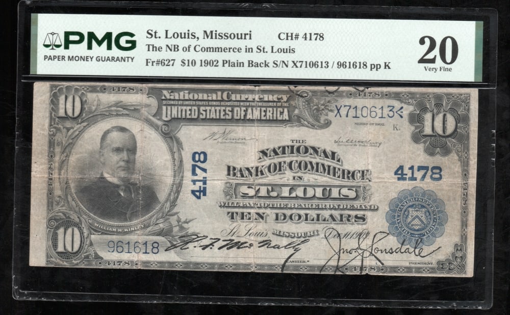 1902 $10 St Louis MO National PMG 20 (1 of 2)