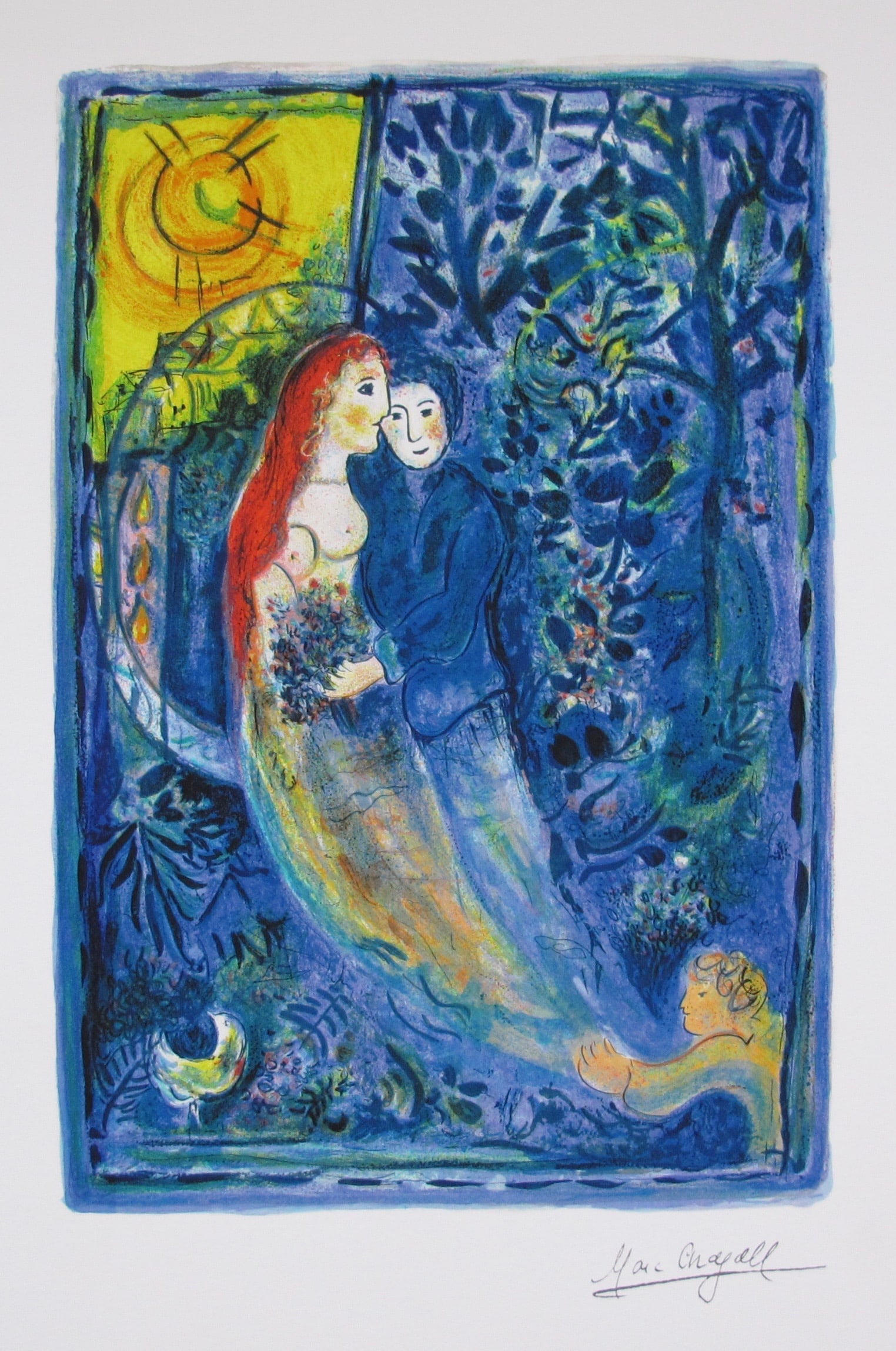 Marc Chagall WEDDING Facsimile Signed Limited Edition Giclee: This is a Marc Chagall limited edition giclee titled WEDDING. This giclee is facsimile signed on the lower right and is pencil numbered on the lower left from an edition of 375. Paper measures 15 inch