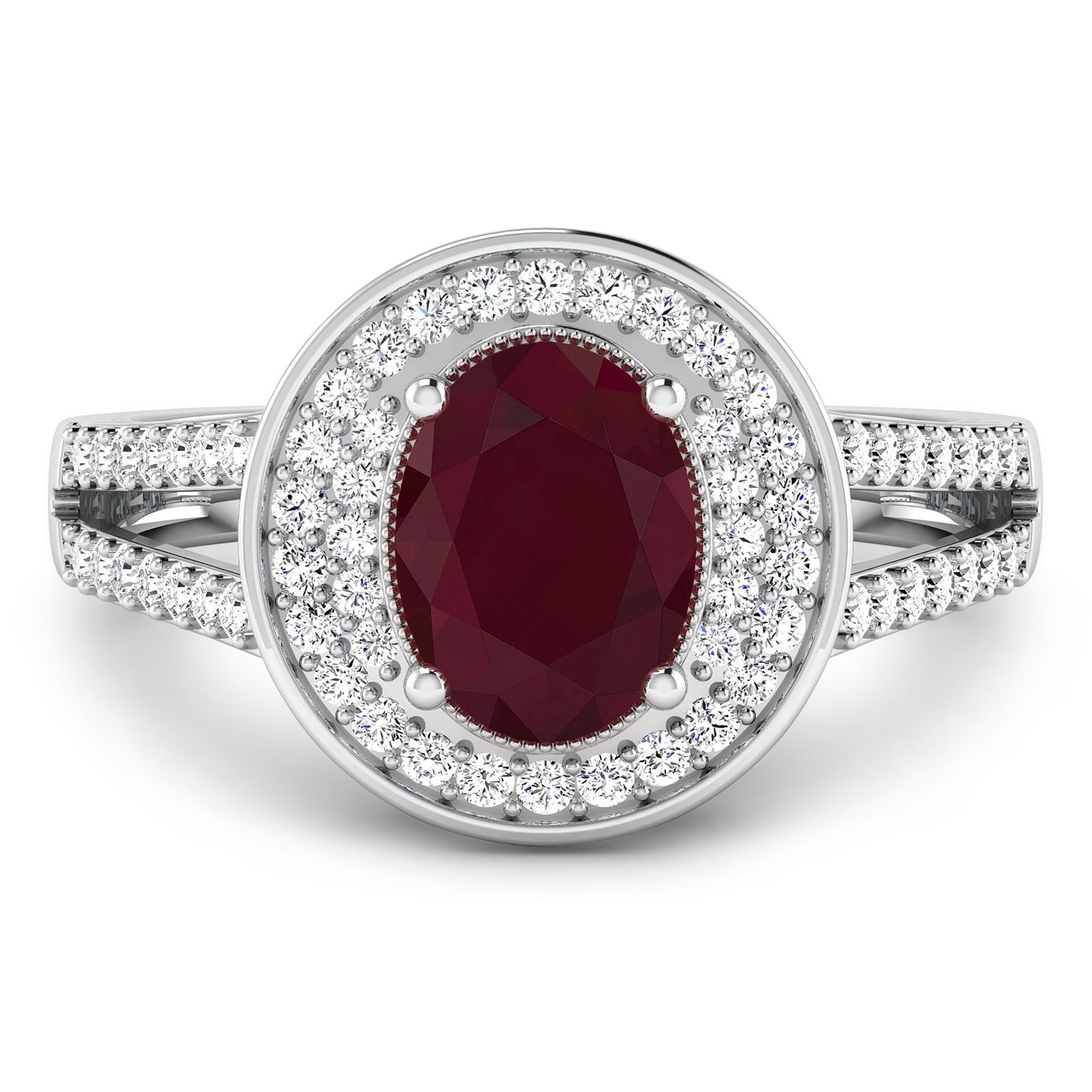 14KT White Gold 1.5ctw Ruby and Diamond Ring - 3