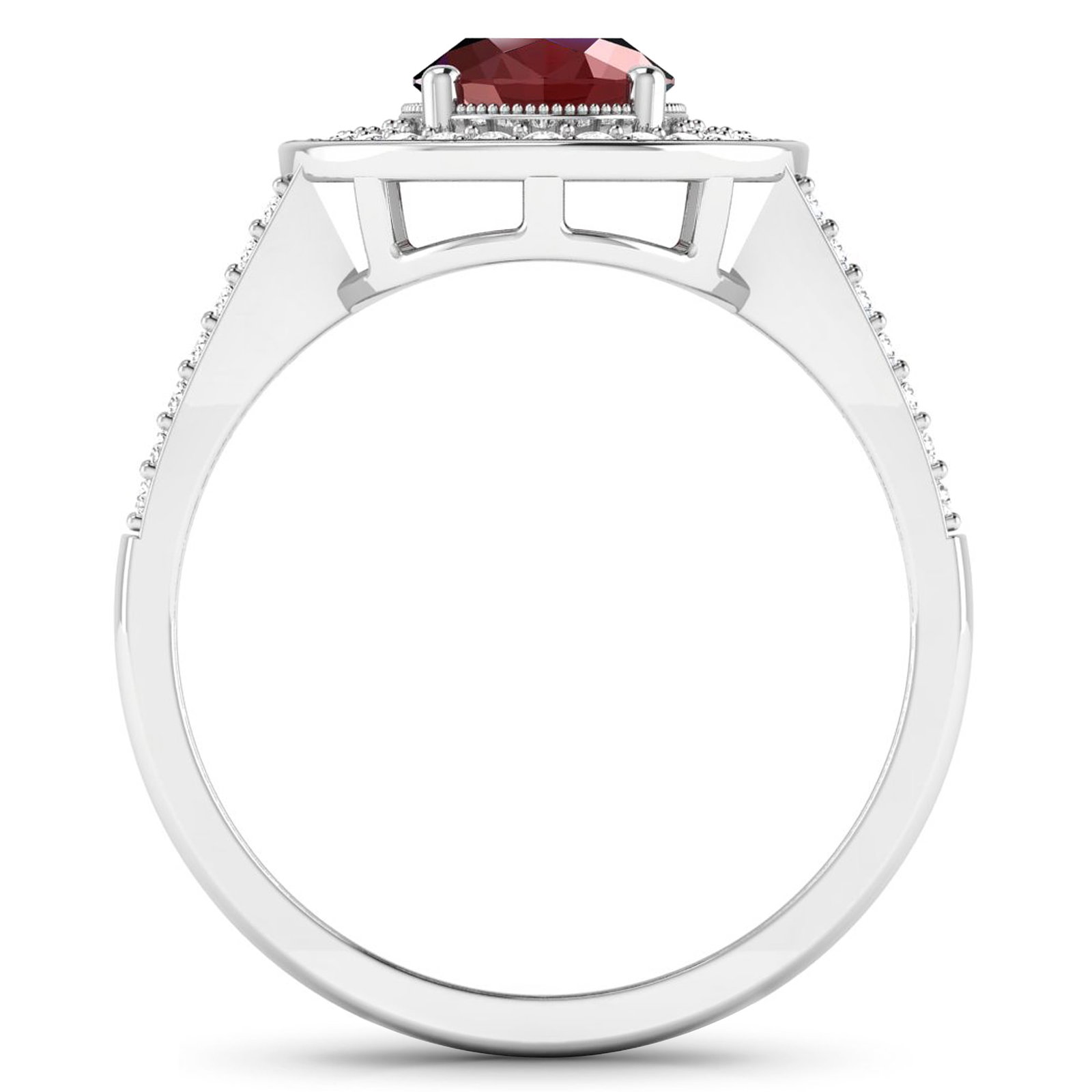 14KT White Gold 1.5ctw Ruby and Diamond Ring - 4