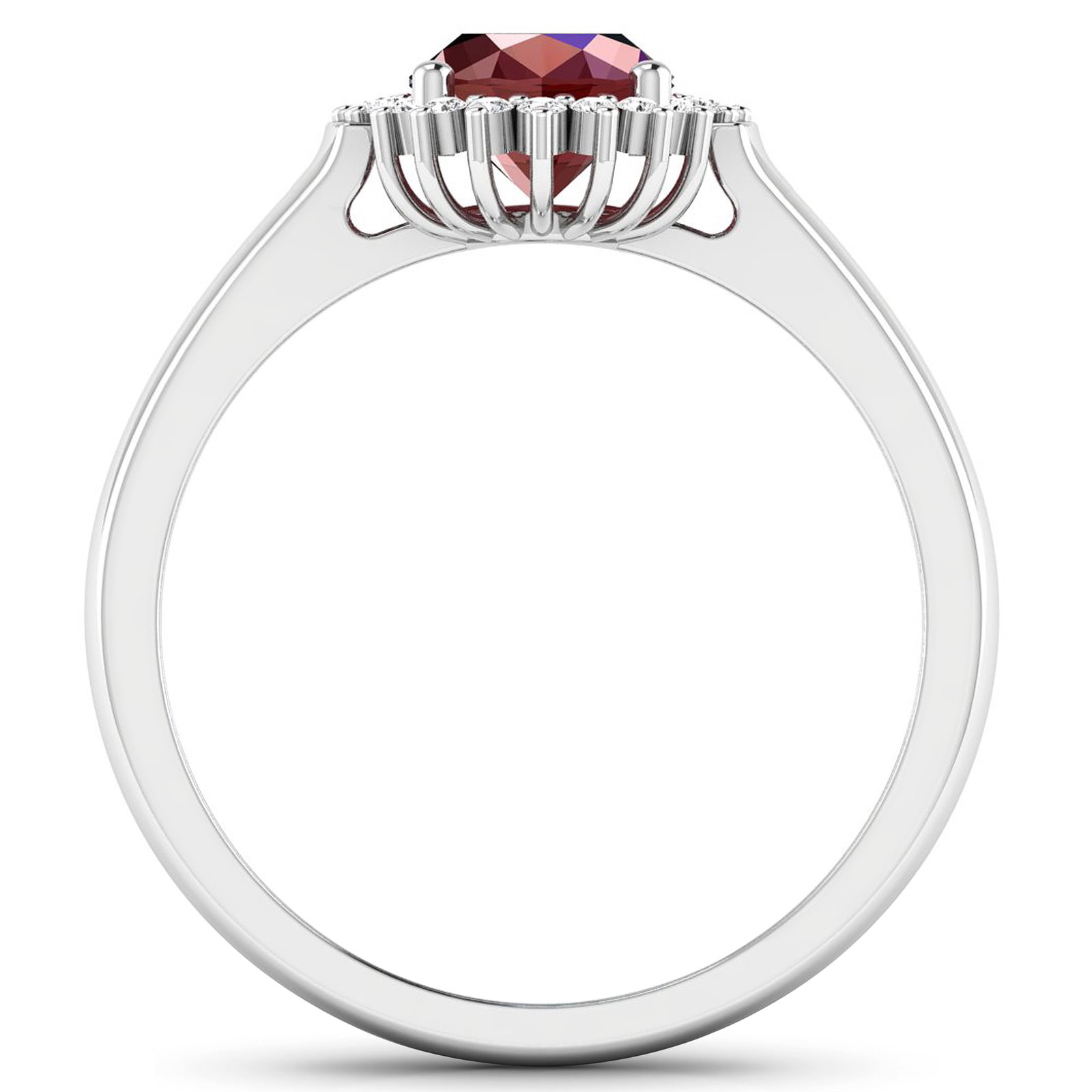 14KT White Gold 1.5ct Ruby and Diamond Ring - 4