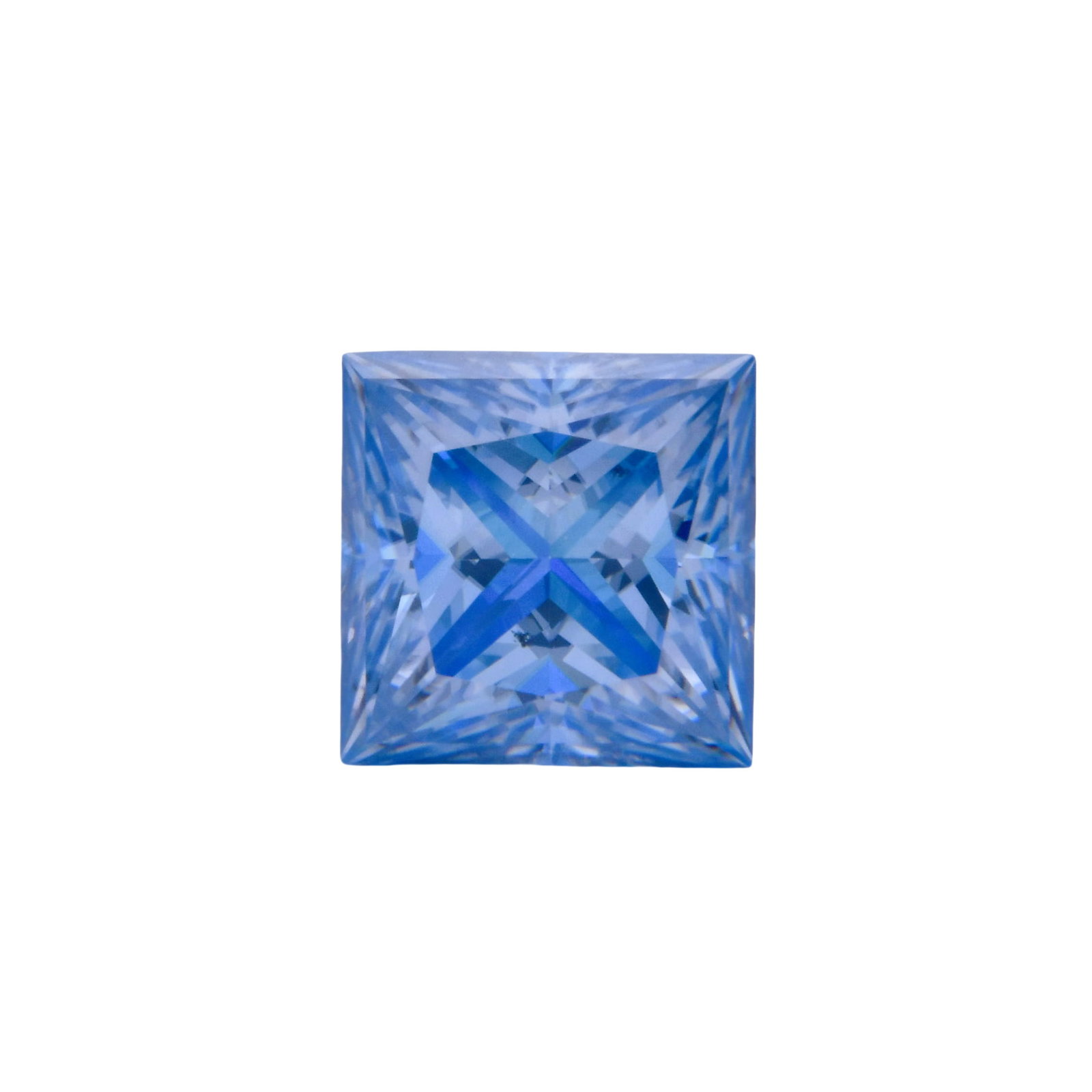Dazzling 3 Ct VVs1 Whit Ice Blue Fire Moissanite Solitaire: Dazzling 3 Ct VVs1 Moissanite Princess Cut Solitaire. This Investment Grade Gemstone is a princess cut measuring 8 x 8 mm. It is eye clean and Ice Blue in color. With a refractive index of 2.65-2.69, 