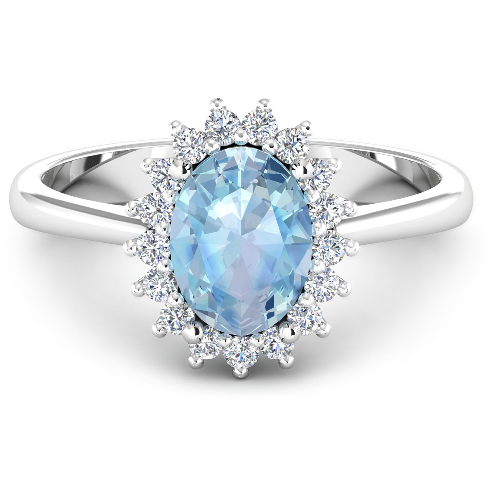 14KT White Gold 1.28ctw Aquamarine and Diamond Ring (1 of 4)