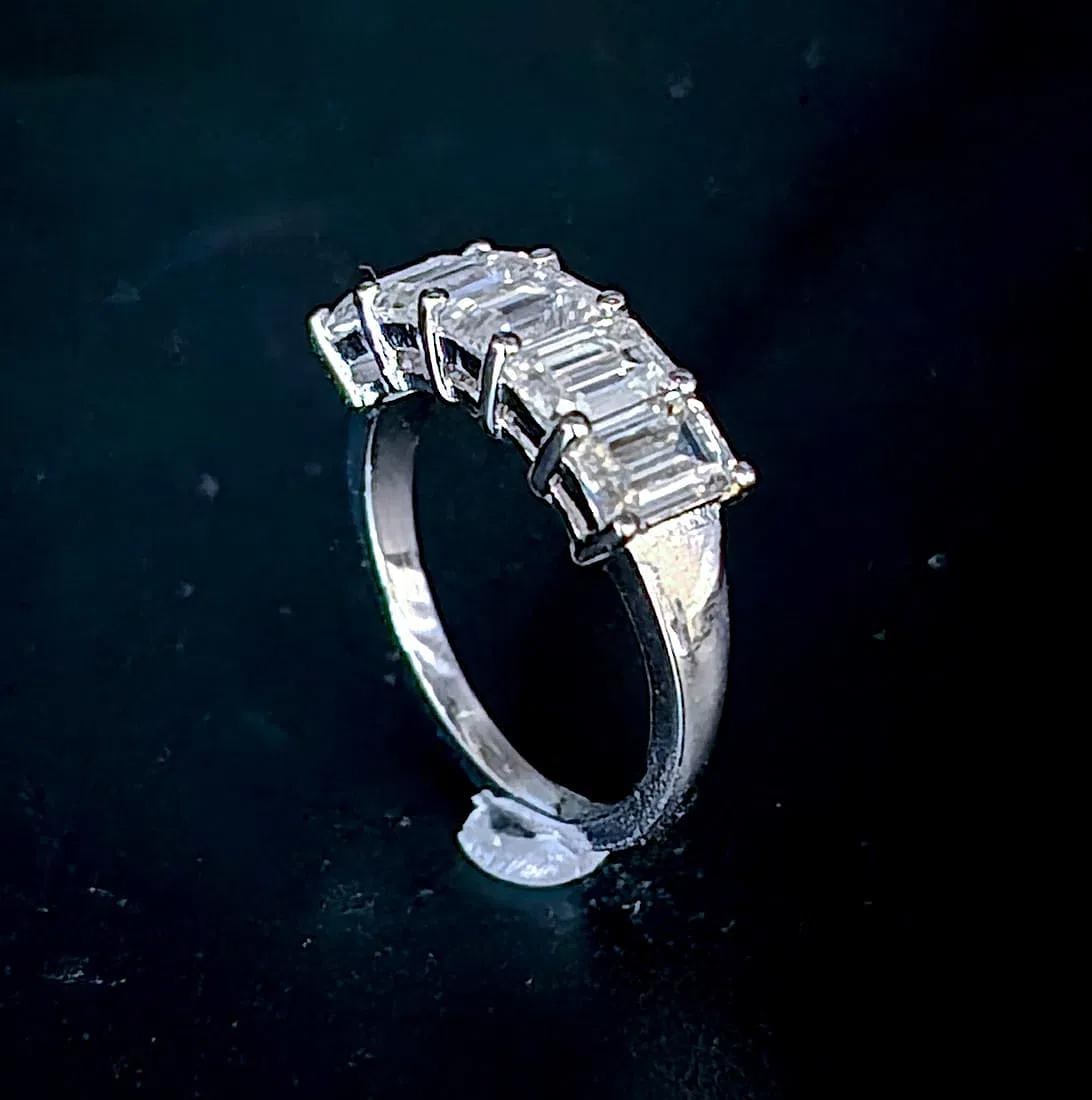 5.07 Ct VVs1 White D-E Fire Moissanite Ring - 2