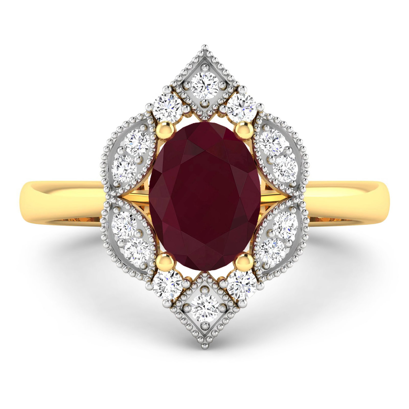 14KT Yellow Gold 1.5ctw Ruby and Diamond Ring - 3