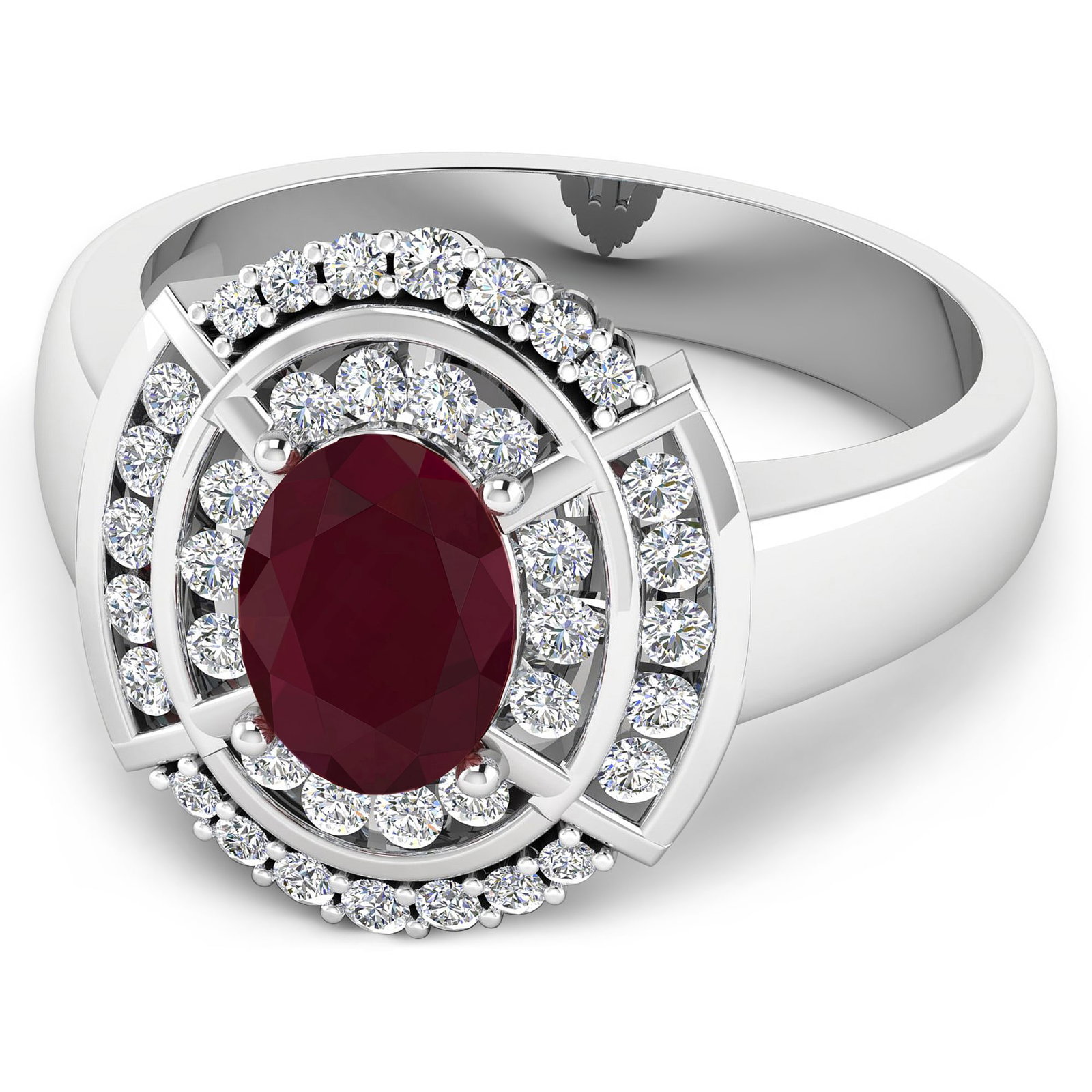 14KT White Gold 1.5ct Ruby and Diamond Ring - 3