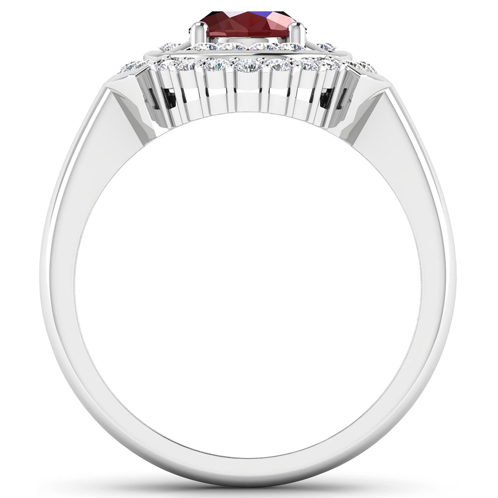 14KT White Gold 1.5ct Ruby and Diamond Ring - 4