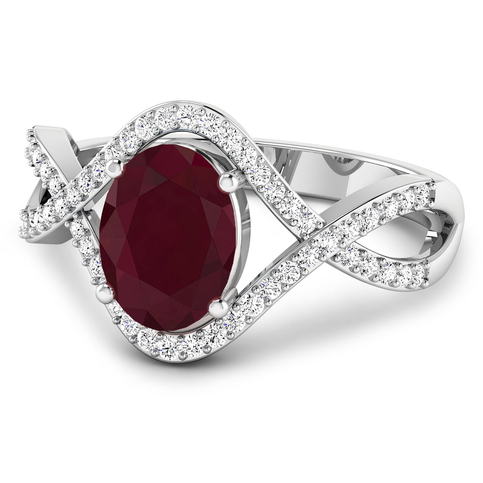 14KT White Gold 1.5ctw Ruby and Diamond Ring - 2