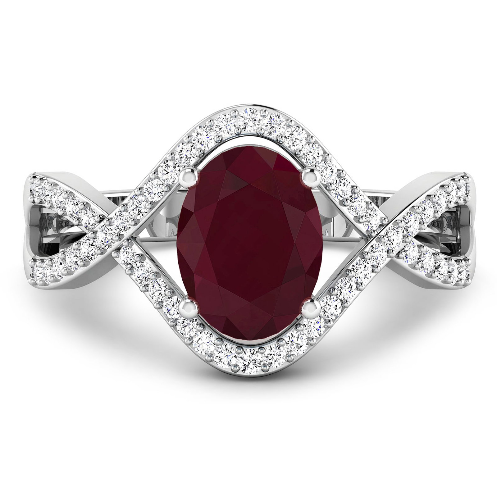 14KT White Gold 1.5ctw Ruby and Diamond Ring - 3