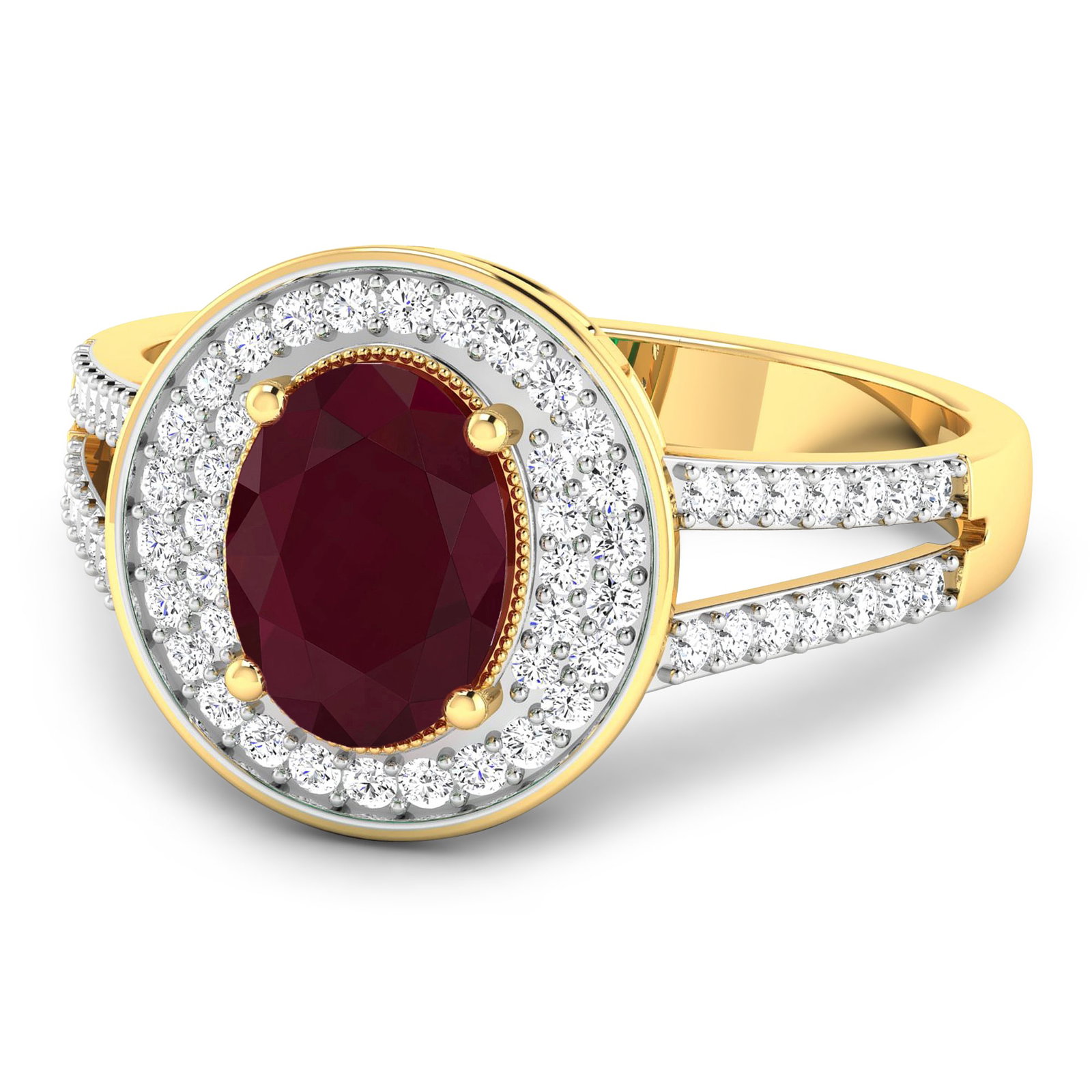 14KT Yellow Gold 1.5ctw Ruby and Diamond Ring - 2