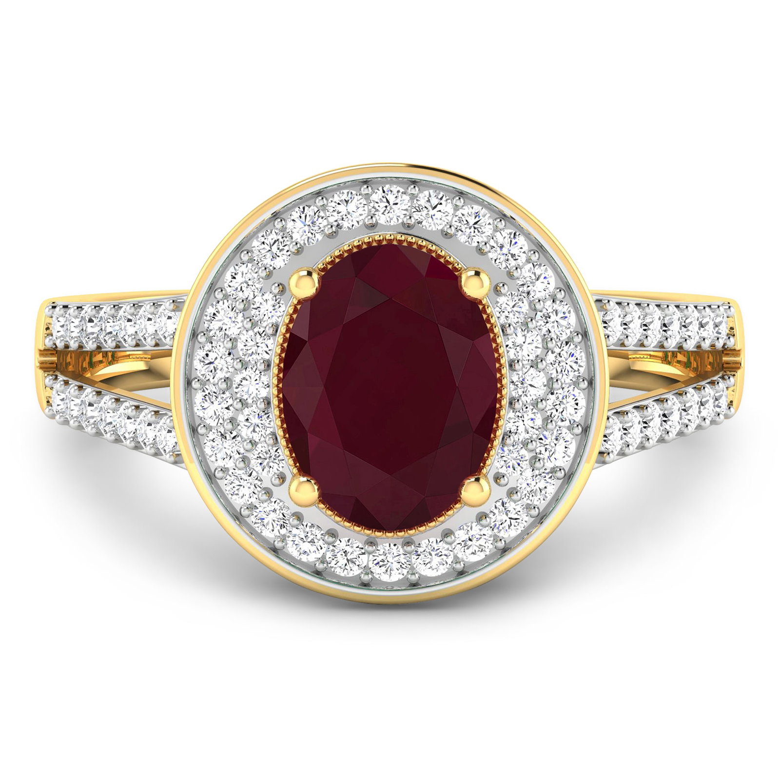 14KT Yellow Gold 1.5ctw Ruby and Diamond Ring - 3