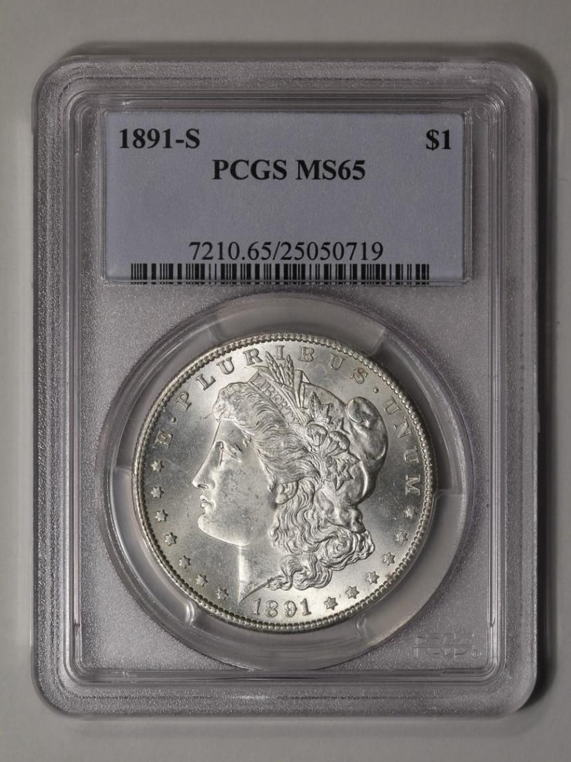1891-S $1 Morgan Silver Dollar PCGS MS65 (1 of 2)