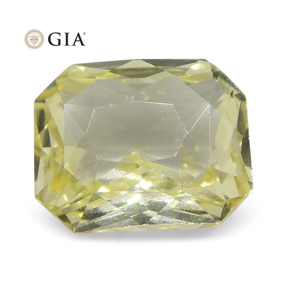 Dazzling 1.25 Ct GIA Certified Natural Sapphire: Impressive 1.25 Ct Yellow Sapphire measuring 6.77 x 5.50 x 3.24 mm with an emerald cut. Displays a stunning yellow hue. An incredible precious stone! Origin: Sri Lanka. Treatment: None. Please see the