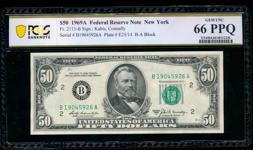 1969A $50 New York FRN PCGS 66PPQ (1 of 2)