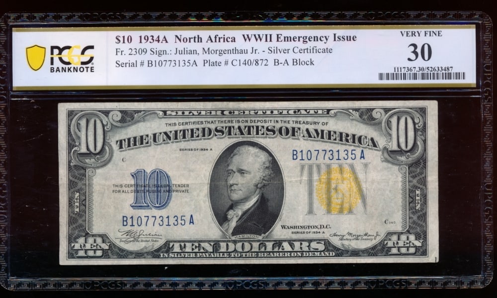 1934A $10 N Africa FRN PCGS 30 (1 of 2)