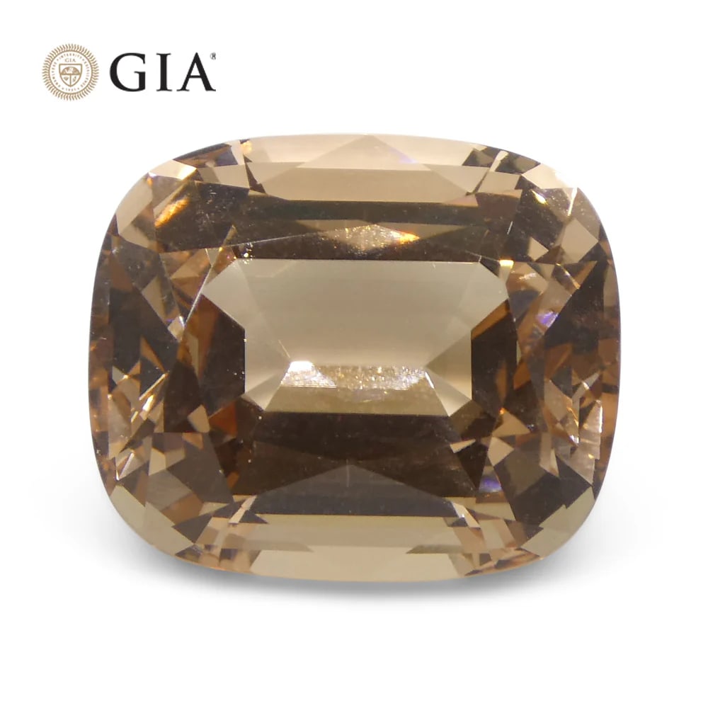 Huge Rare 14.43 Ct GIA Certified Natural Morganite: Large VVS1 Eye Clean 14.43 Ct Pinkish Orange Morganite is a cushion brilliant cut measuring 16.05 x 13.57 x 9.85 mm. Showcases a medium light tone. This gemstone is mesmerizing!!! Origin: Brazil. Trea