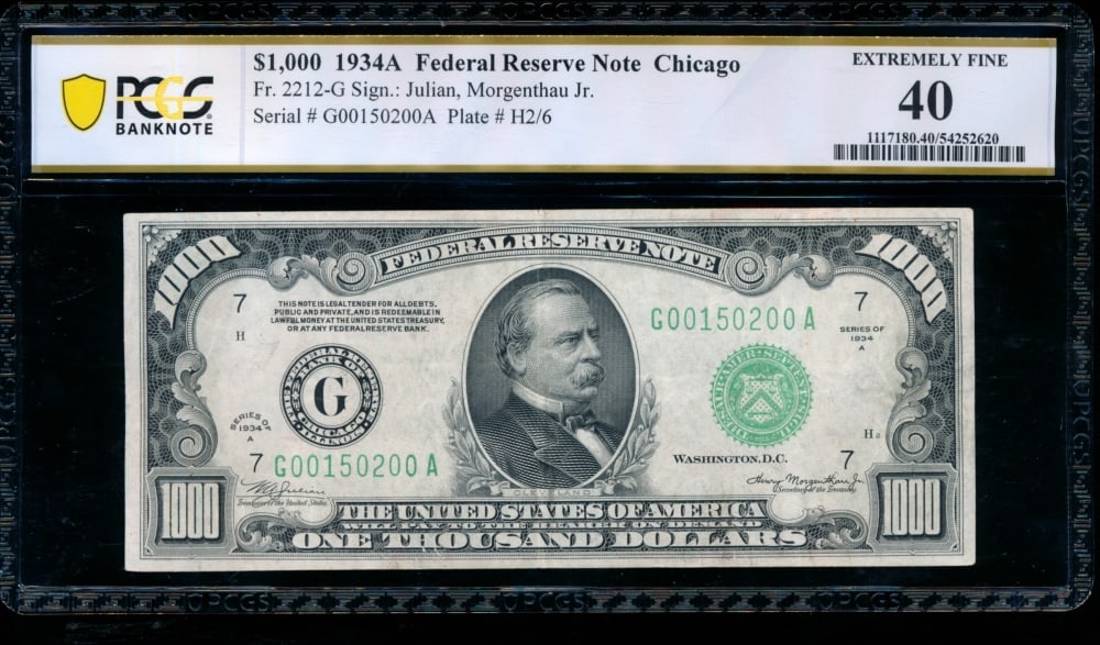1934A $1000 Chicago FRN PCGS 40 (1 of 2)