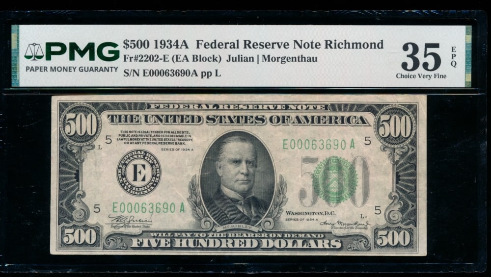 1934A $500 Richmond FRN PMG 35EPQ (1 of 2)