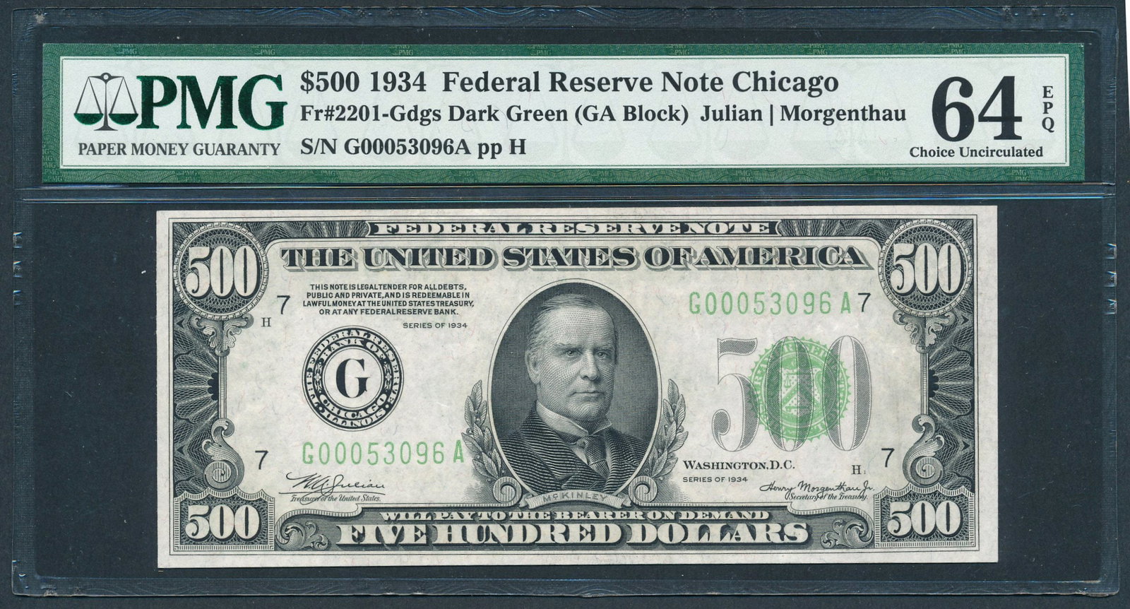 1934 $500 Chicago FRN PMG 64EPQ (1 of 2)