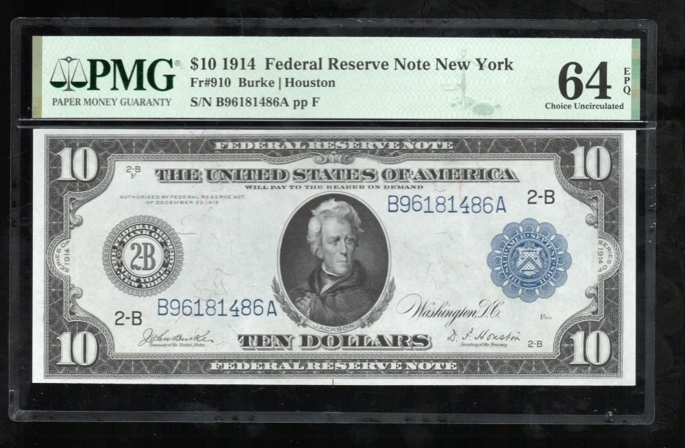 1914 $10 New York FRN PMG 64EPQ (1 of 2)