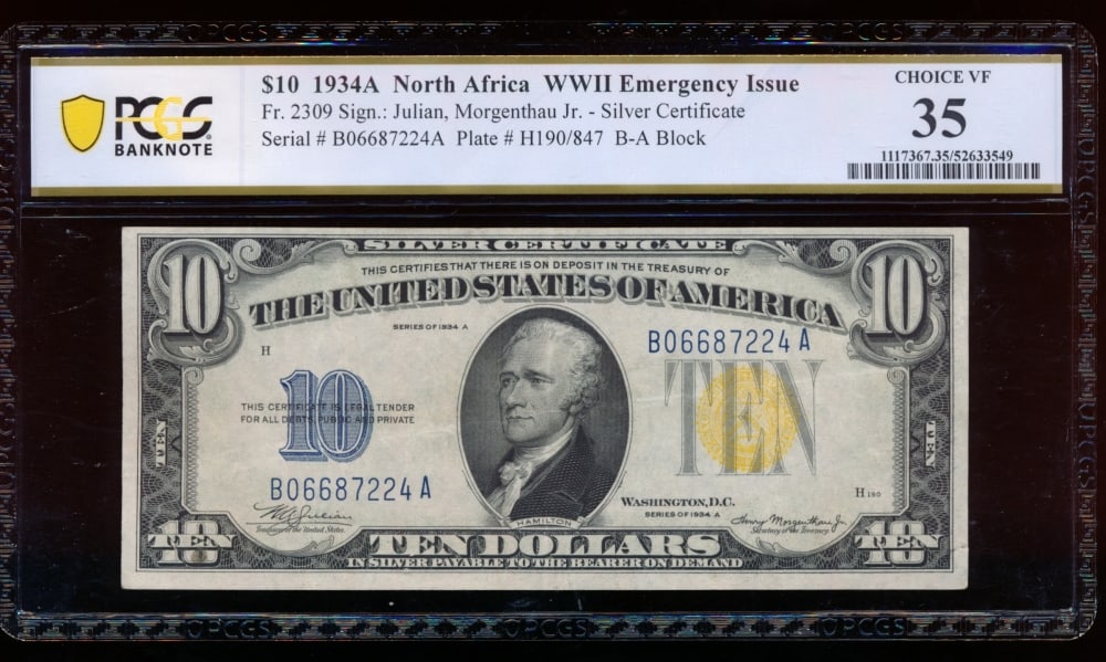 1934A $10 N Africa FRN PCGS 35 (1 of 2)
