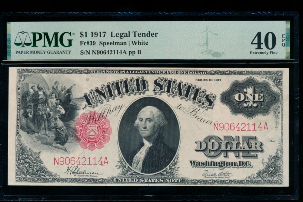 1917 $1 Legal Tender Note PMG 40EPQ (1 of 2)