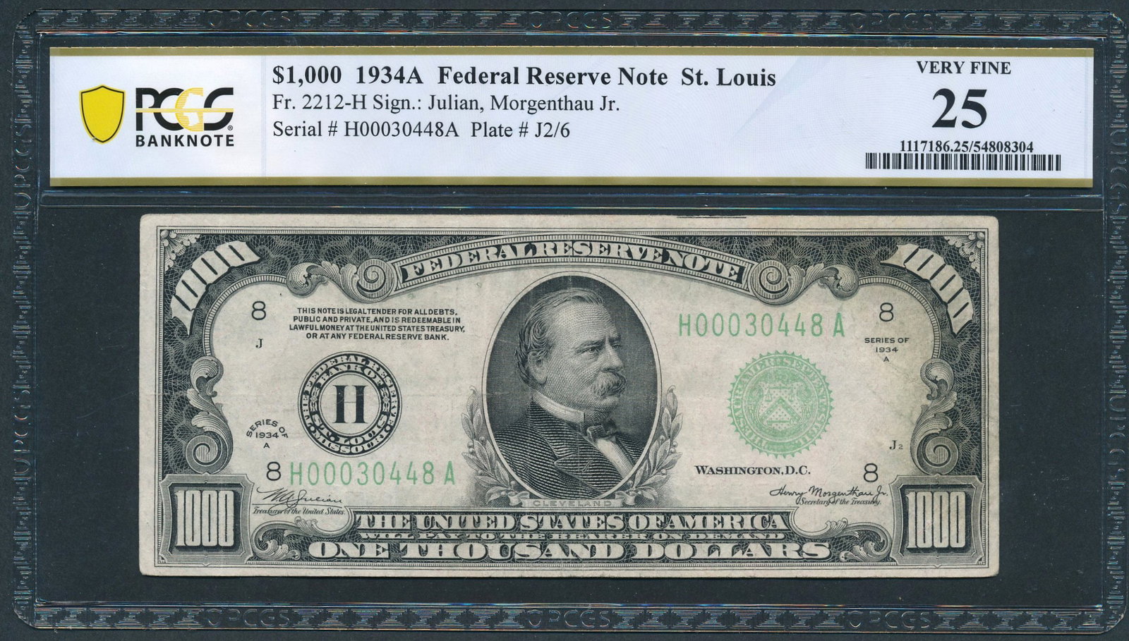 1934A $1000 St Louis FRN PCGS 25 (1 of 2)