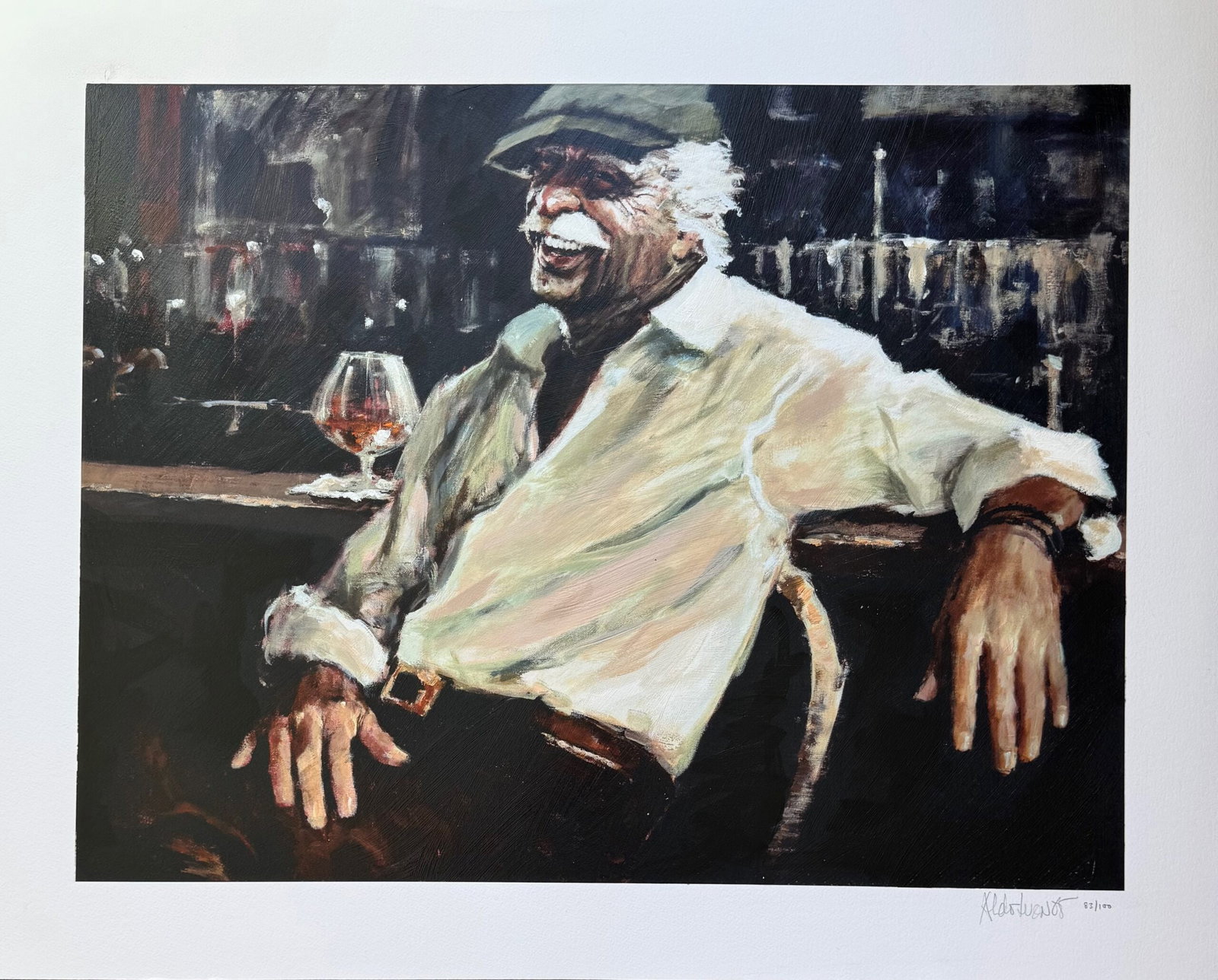 Aldo Luongo POKER NIGHT Hand Signed Limited Edition Serigraph Art  (1 of 1)