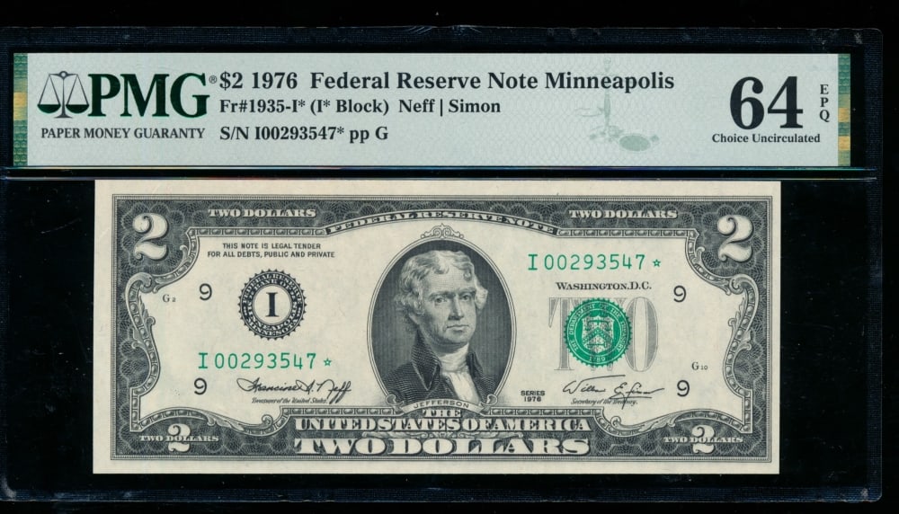 1976 $2 STAR Minneapolis FRN PMG 64EPQ (1 of 2)