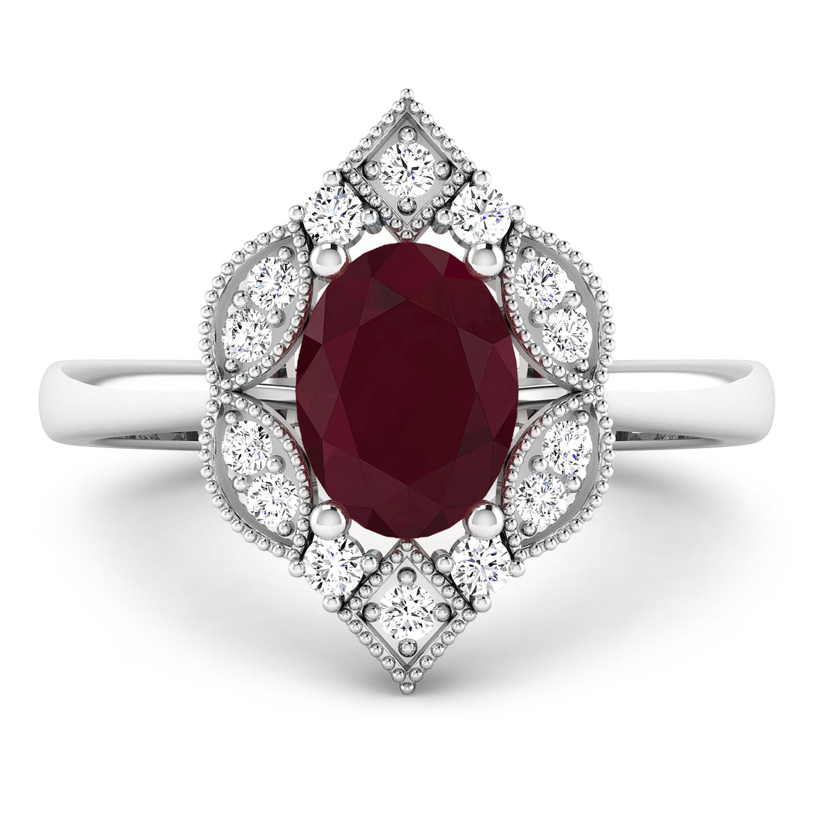 14KT White Gold 1.5ctw Ruby and Diamond Ring - 3