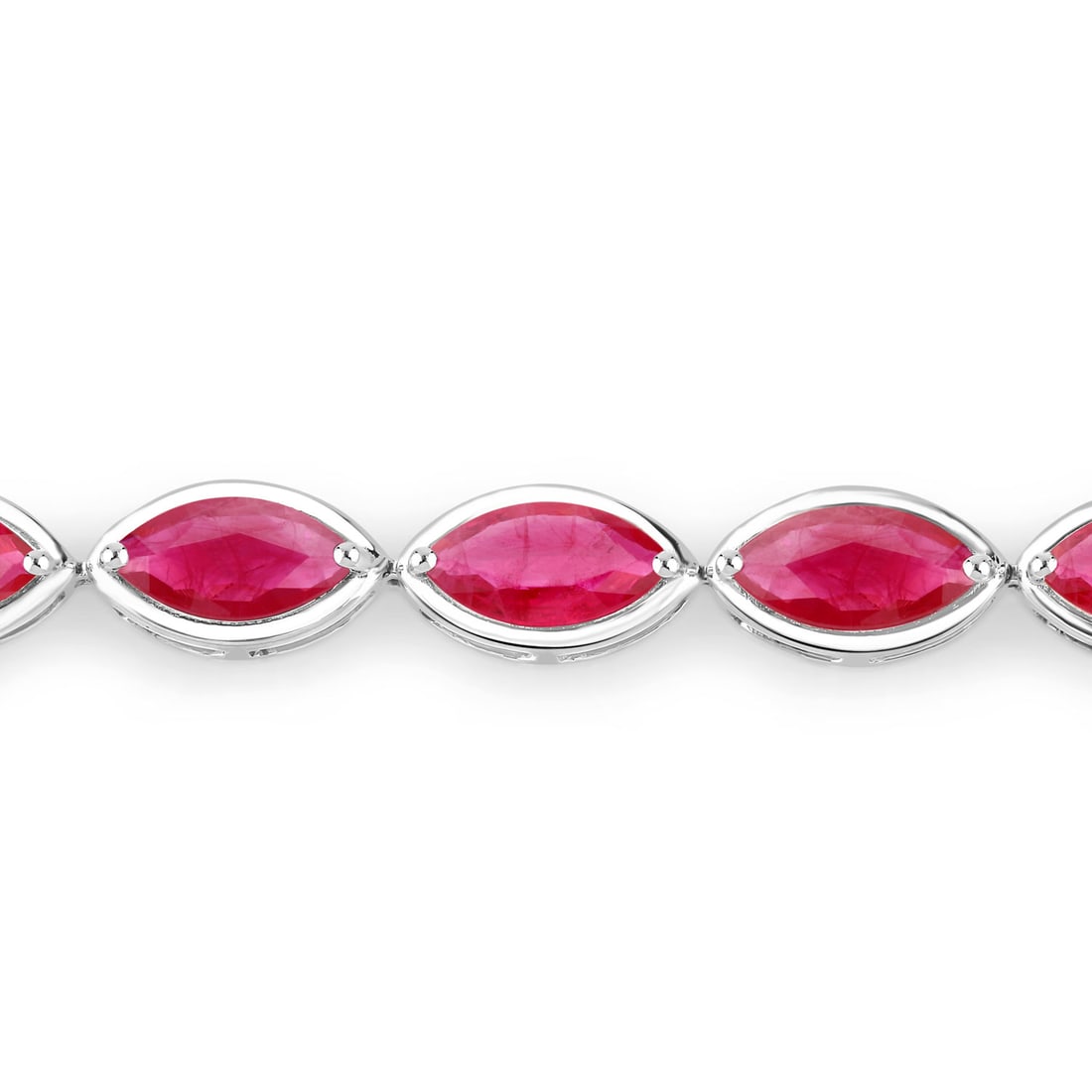 14KT White Gold 9.00ctw Ruby Bracelet - 2