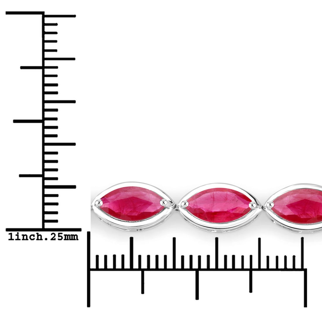 14KT White Gold 9.00ctw Ruby Bracelet - 3