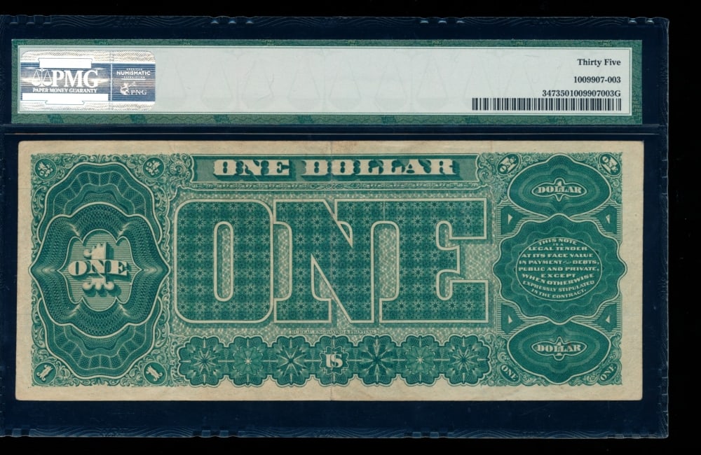 1890 $1 Treasury Note PMG 35 - 2